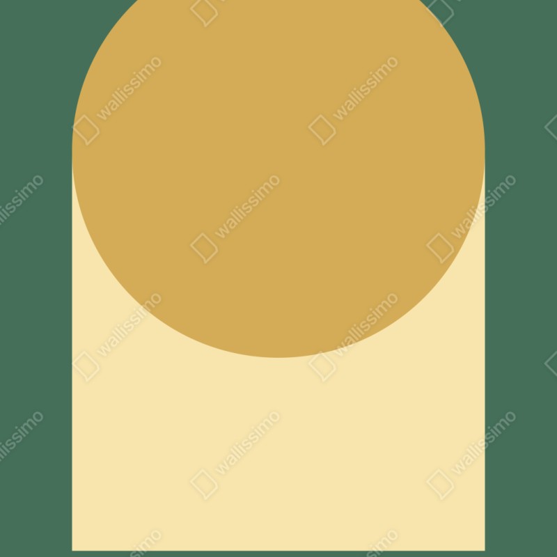 Naklejka repozycjonowalna złote słońce nad geometrycznym blokiem – Wallissimo® Naklejka repozycjonowalna złote słońce nad geometrycznym blokiem – Wallissimo®