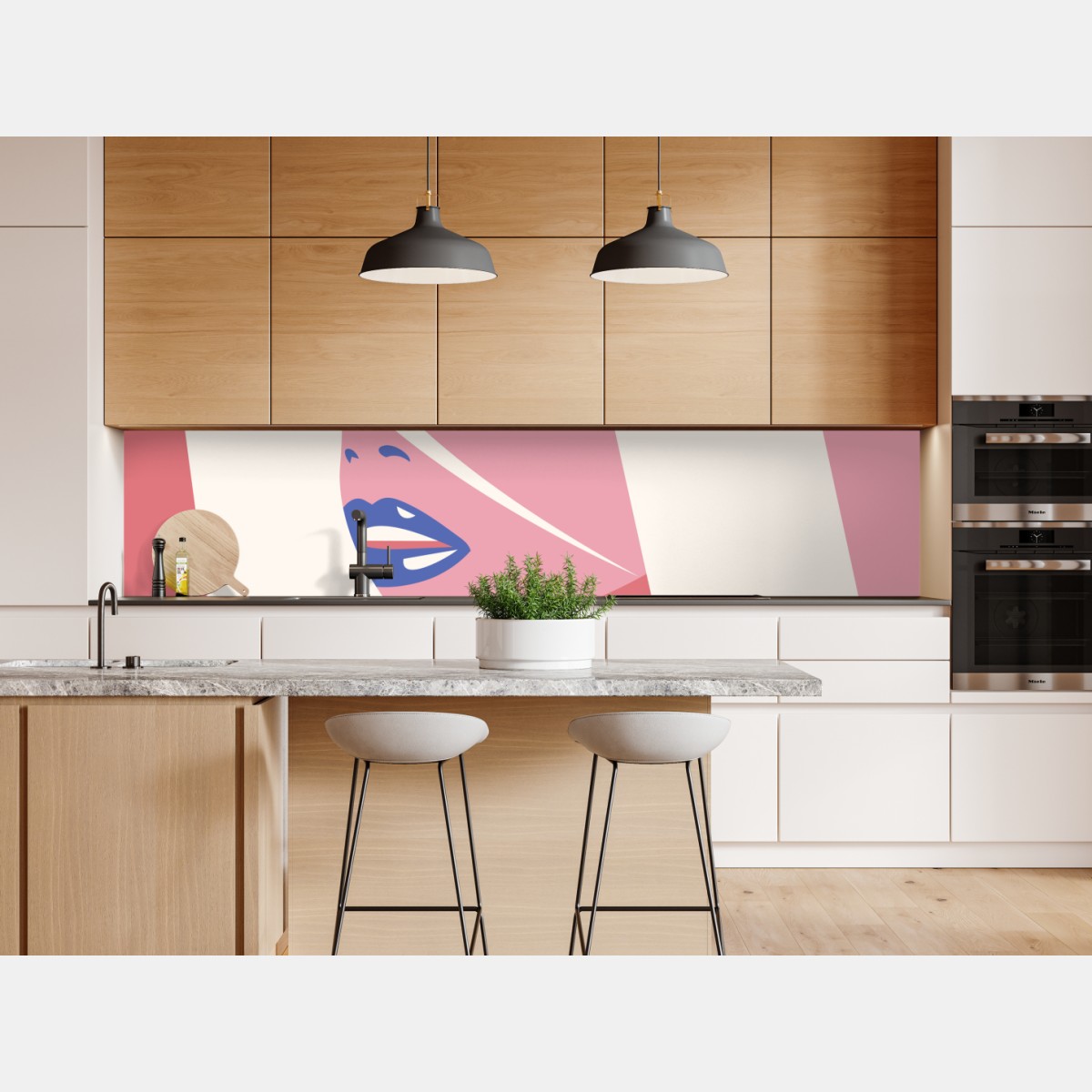 Naklejka repozycjonowalna pastelowy pop-artowy portret piękna – Wallissimo® Naklejka repozycjonowalna pastelowy pop-artowy portret piękna – Wallissimo®