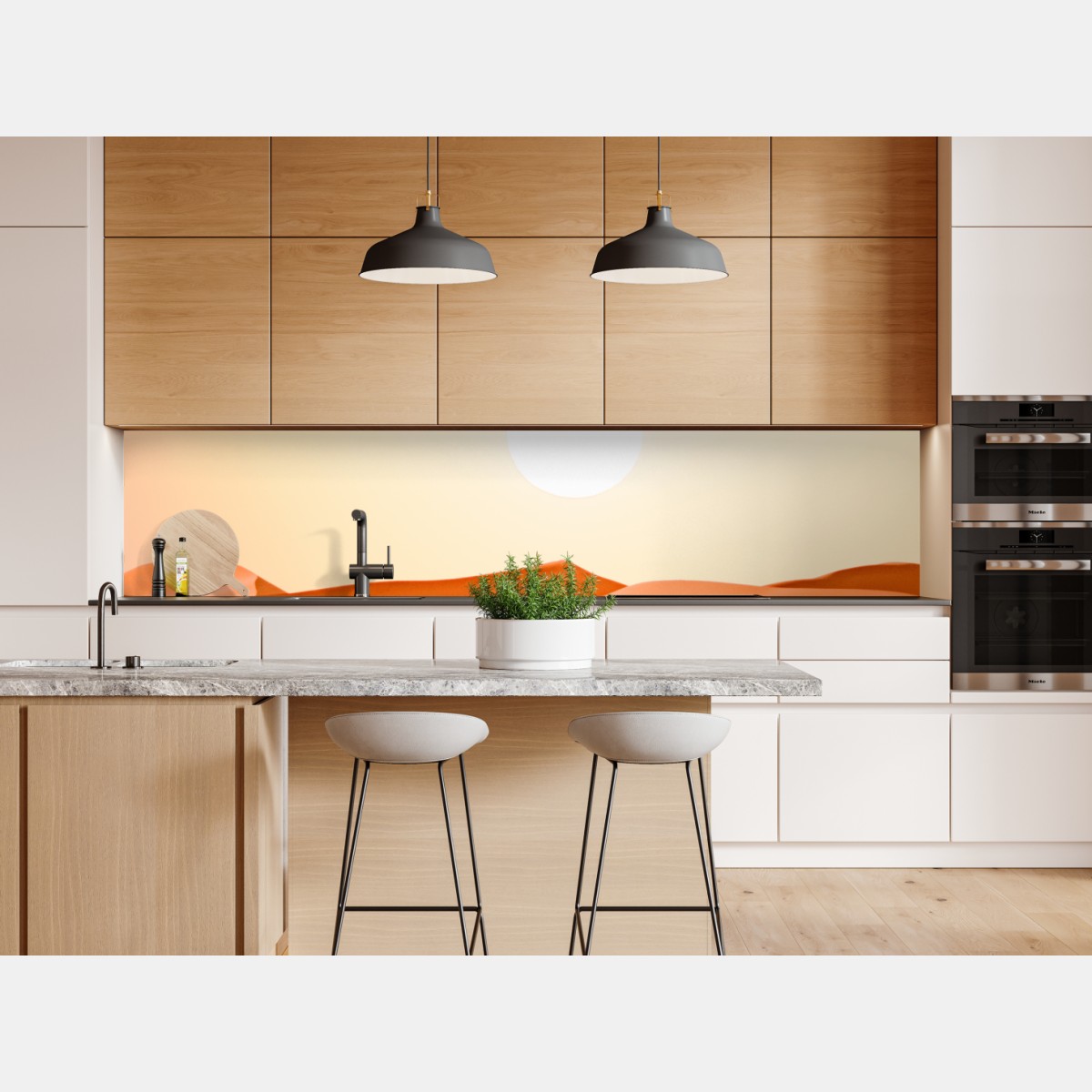 Naklejka repozycjonowalna karawana wielbłądów o zachodzie słońca na pustyni – Wallissimo® Naklejka repozycjonowalna karawana wielbłądów o zachodzie słońca na pustyni – Wallissimo®