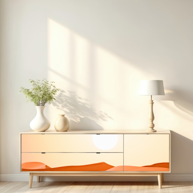 Naklejka repozycjonowalna karawana wielbłądów o zachodzie słońca na pustyni – Wallissimo® Naklejka repozycjonowalna karawana wielbłądów o zachodzie słońca na pustyni – Wallissimo®