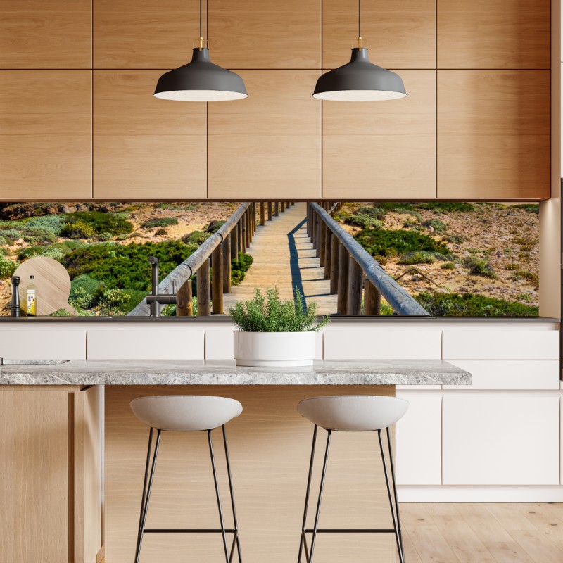 Naklejka repozycjonowalna widok z lotu ptaka na zatokę Port de Sóller – Wallissimo®