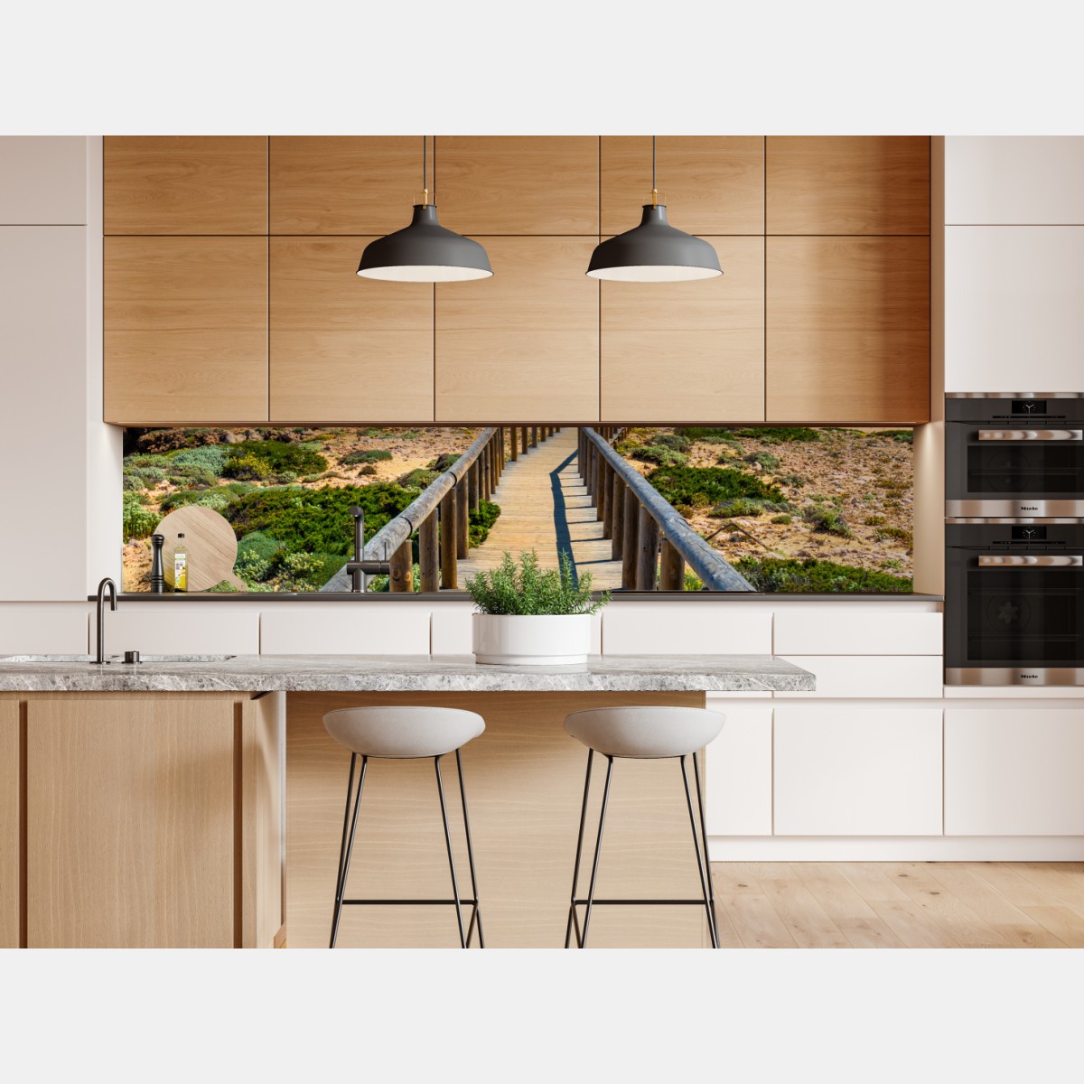 Naklejka repozycjonowalna drewniany pomost prowadzący na plażę Praia da Bordeira – Wallissimo® Naklejka repozycjonowalna drewniany pomost prowadzący na plażę Praia da Bordeira – Wallissimo®