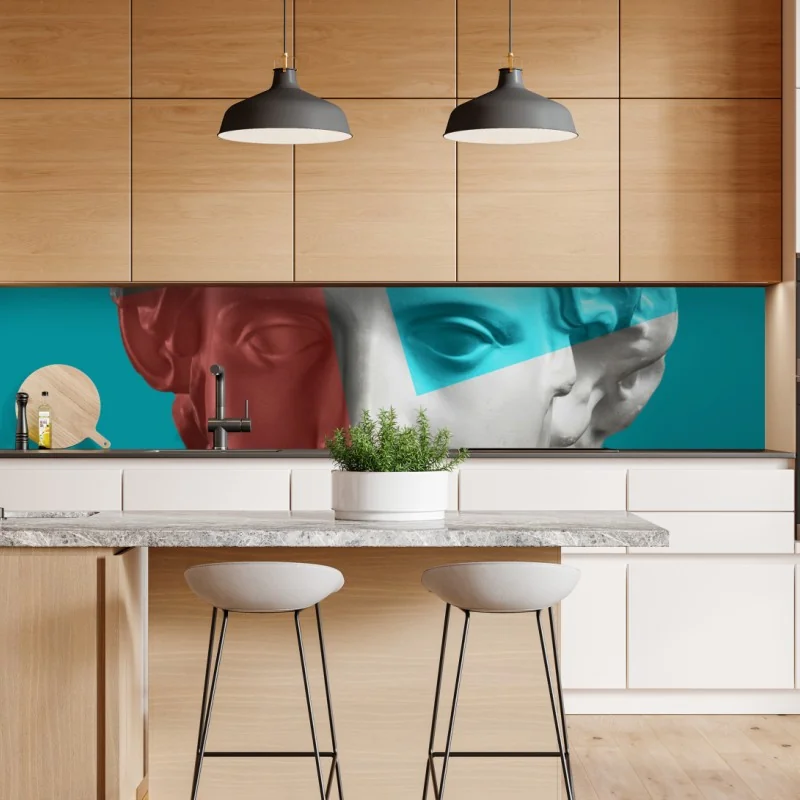 Naklejka repozycjonowalna akwarelowe liście eukaliptusa na ciemnym tle – Wallissimo®