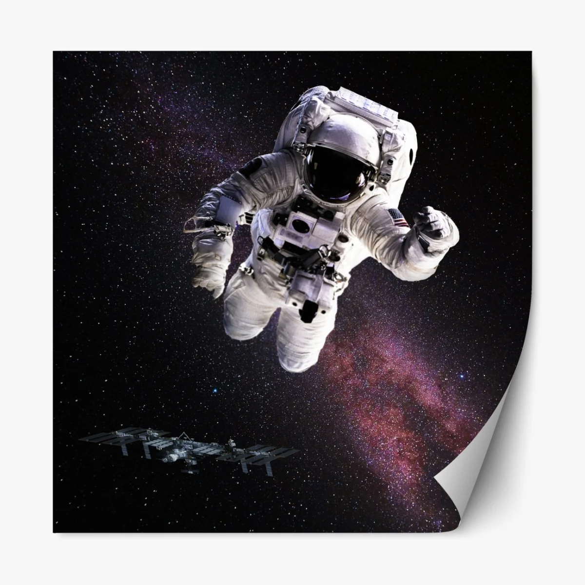 Naklejka repozycjonowalna astronauta nad Ziemią i galaktyką – Wallissimo® Naklejka repozycjonowalna astronauta nad Ziemią i galaktyką – Wallissimo®