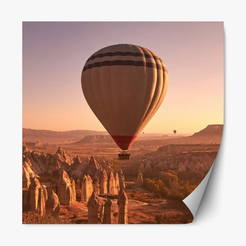 Naklejka repozycjonowalna retro koralowo-granatowy abstrakcyjny wzór – Wallissimo®