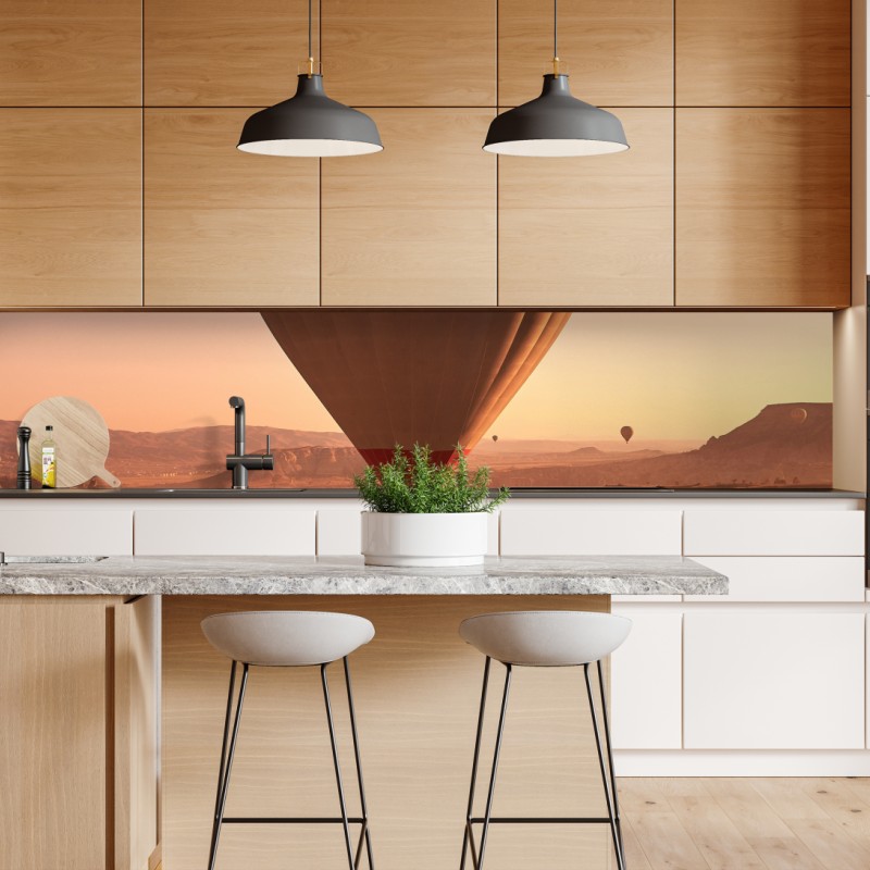 Naklejka repozycjonowalna retro koralowo-granatowy abstrakcyjny wzór – Wallissimo®