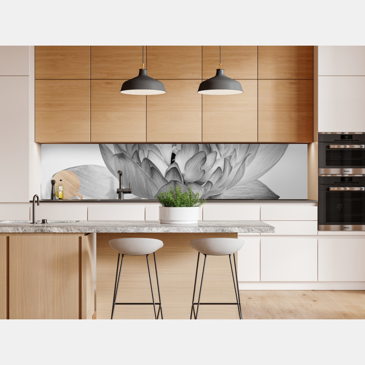 Naklejka repozycjonowalna spokojny lotos w odcieniach szarości – Wallissimo® Naklejka repozycjonowalna spokojny lotos w odcieniach szarości – Wallissimo®