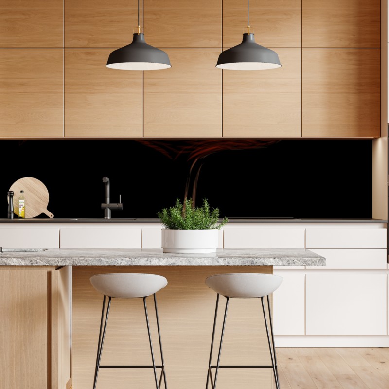 Naklejka repozycjonowalna elegancki czerwony flaming na czarnym tle – Wallissimo® Naklejka repozycjonowalna elegancki czerwony flaming na czarnym tle – Wallissimo®