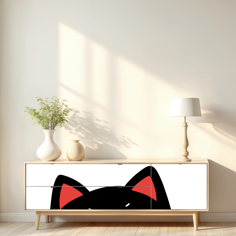 Naklejka repozycjonowalna zuchwały czarny kot z charakterem – Wallissimo® Naklejka repozycjonowalna zuchwały czarny kot z charakterem – Wallissimo®