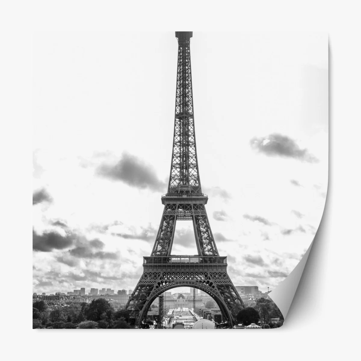 Naklejka repozycjonowalna Paryż Wieża Eiffla w monochromie – Wallissimo® Naklejka repozycjonowalna Paryż Wieża Eiffla w monochromie – Wallissimo®