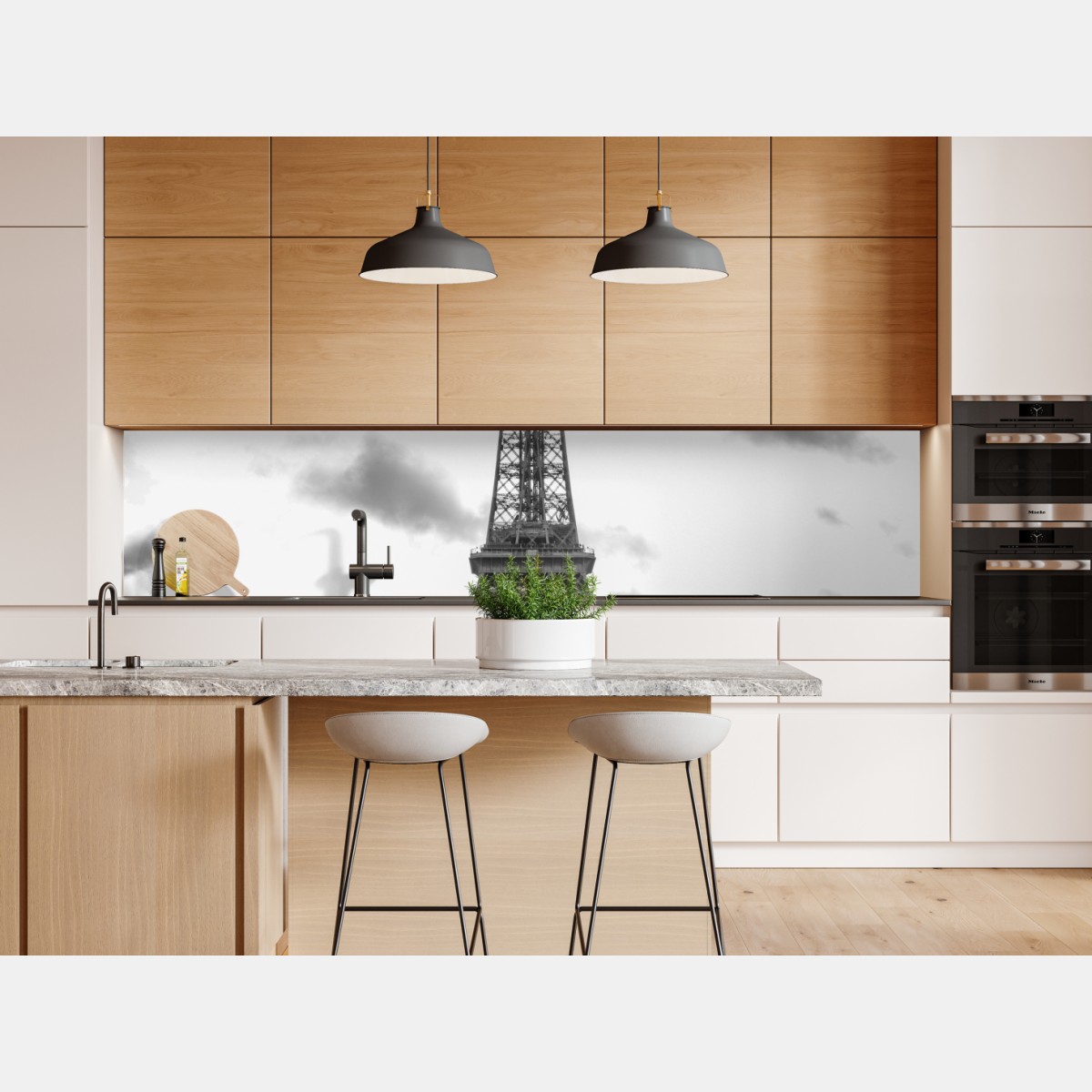 Naklejka repozycjonowalna Paryż Wieża Eiffla w monochromie – Wallissimo® Naklejka repozycjonowalna Paryż Wieża Eiffla w monochromie – Wallissimo®