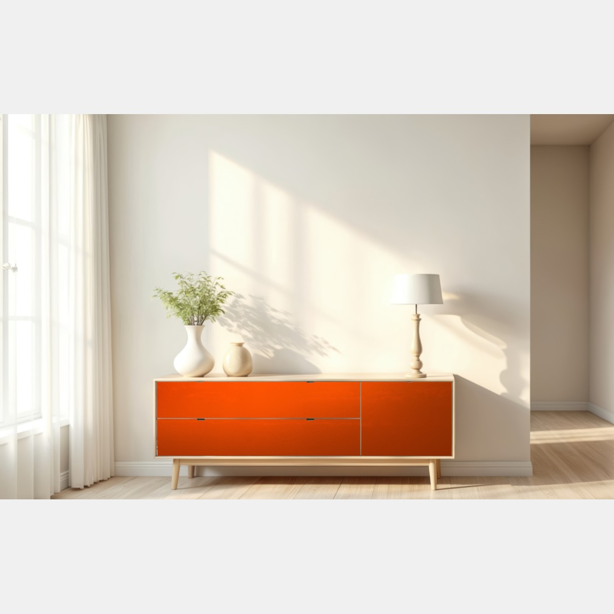 Naklejka repozycjonowalna złoty zachód słońca nad spokojnym jeziorem – Wallissimo® Naklejka repozycjonowalna złoty zachód słońca nad spokojnym jeziorem – Wallissimo®