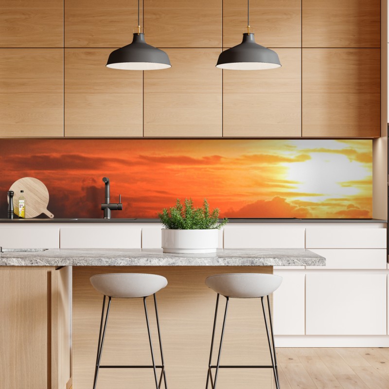 Naklejka repozycjonowalna tropikalny zachód słońca nad morzem