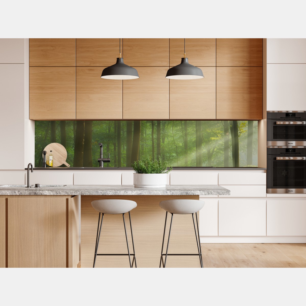 Naklejka repozycjonowalna poranne światło w lesie – Wallissimo® Naklejka repozycjonowalna poranne światło w lesie – Wallissimo®