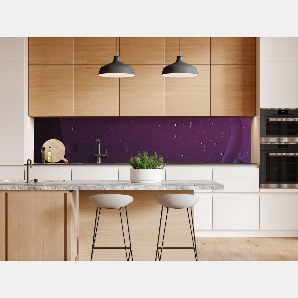 Naklejka repozycjonowalna fioletowe kosmiczne sfery abstrakcja – Wallissimo® Naklejka repozycjonowalna fioletowe kosmiczne sfery abstrakcja – Wallissimo®