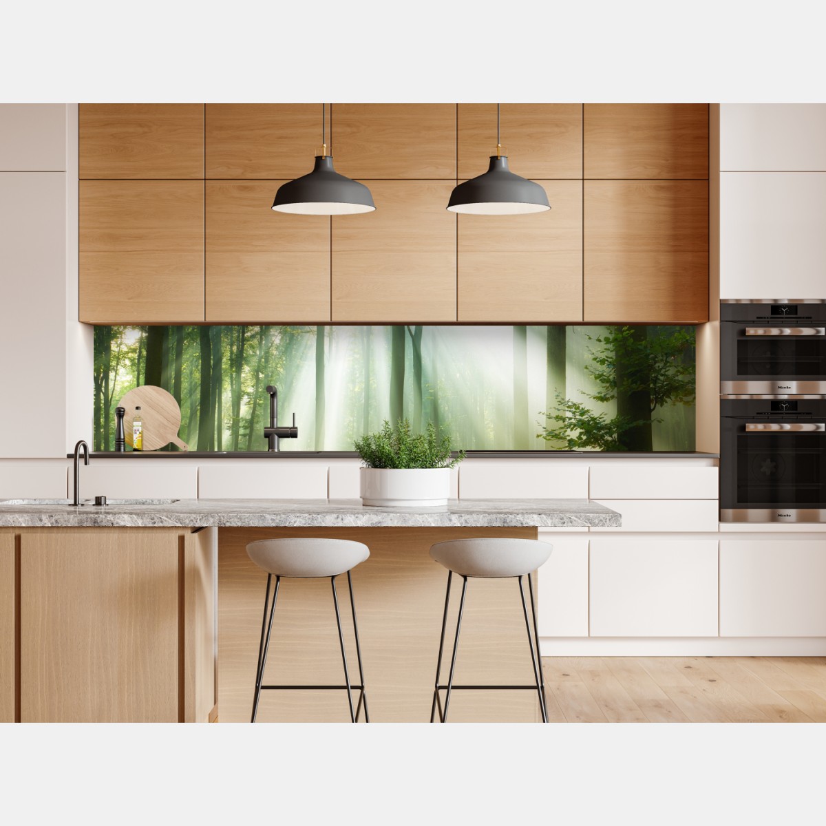 Naklejka repozycjonowalna poranne światło w lesie – Wallissimo® Naklejka repozycjonowalna poranne światło w lesie – Wallissimo®