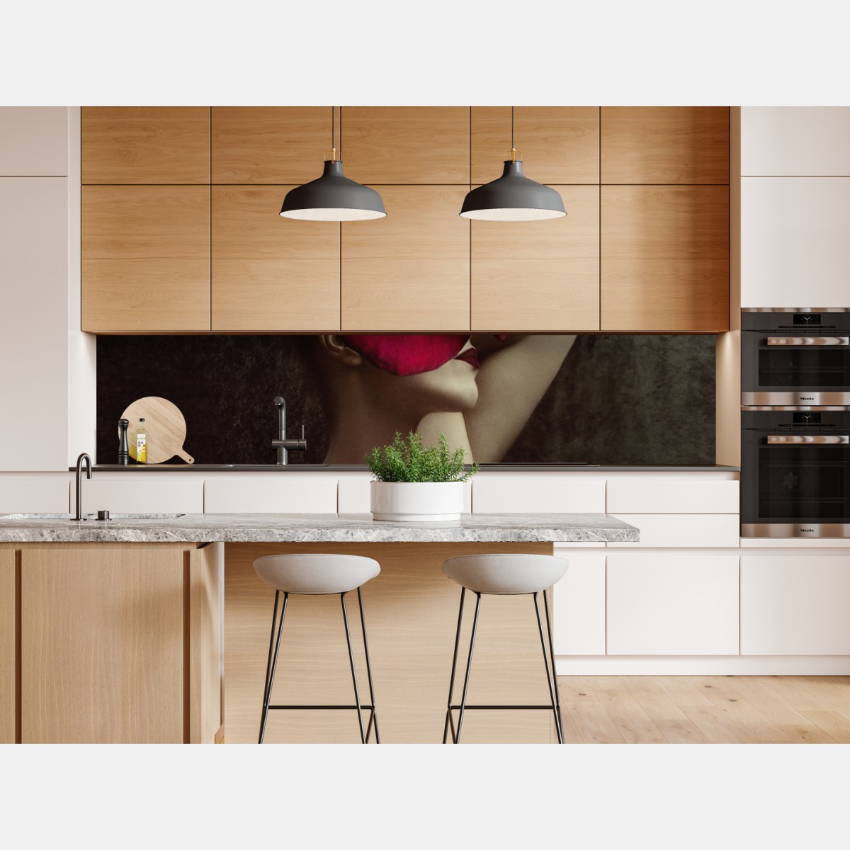 Naklejka repozycjonowalna kobieta z głową z róży surrealistyczny portret – Wallissimo® Naklejka repozycjonowalna kobieta z głową z róży surrealistyczny portret – Wallissimo®