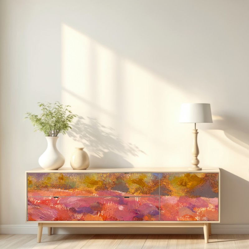 Naklejka repozycjonowalna Prowansja pole lawendy obraz olejny – Wallissimo® Naklejka repozycjonowalna Prowansja pole lawendy obraz olejny – Wallissimo®