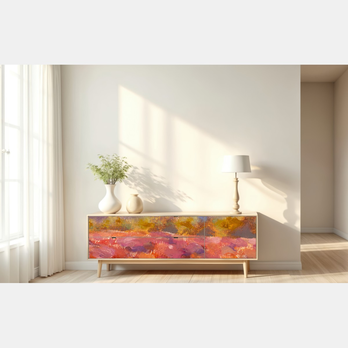 Naklejka repozycjonowalna Prowansja pole lawendy obraz olejny – Wallissimo® Naklejka repozycjonowalna Prowansja pole lawendy obraz olejny – Wallissimo®