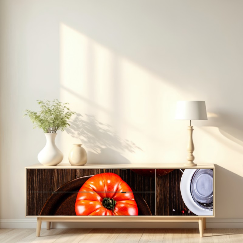 Naklejka repozycjonowalna świeże pomidory i domowy sos – Wallissimo® Naklejka repozycjonowalna świeże pomidory i domowy sos – Wallissimo®