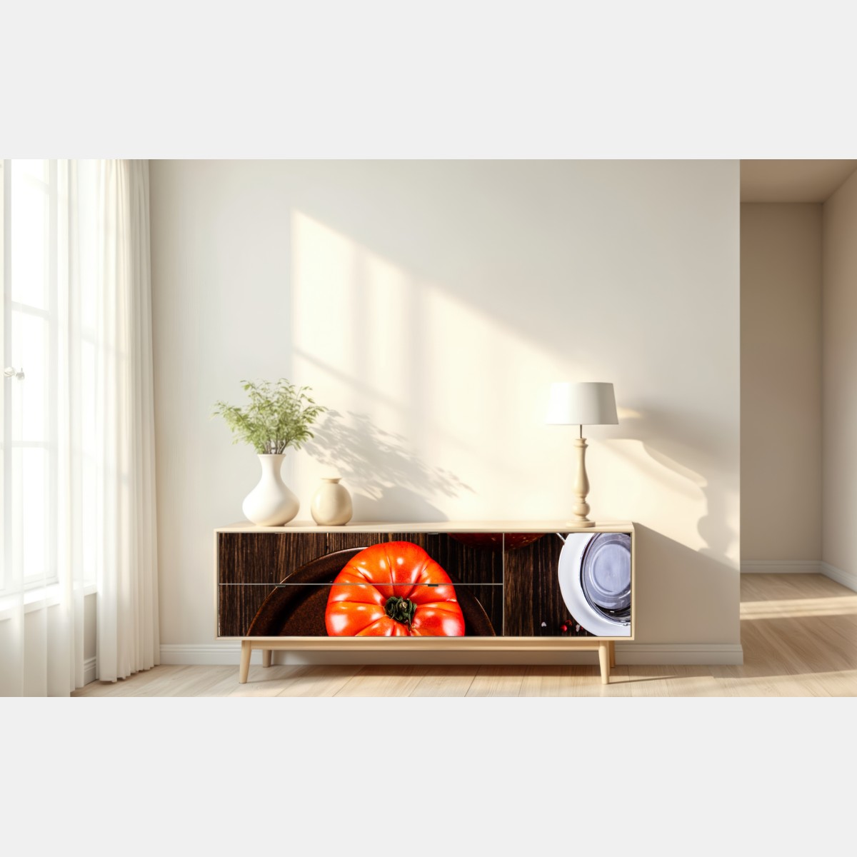 Naklejka repozycjonowalna świeże pomidory i domowy sos – Wallissimo® Naklejka repozycjonowalna świeże pomidory i domowy sos – Wallissimo®