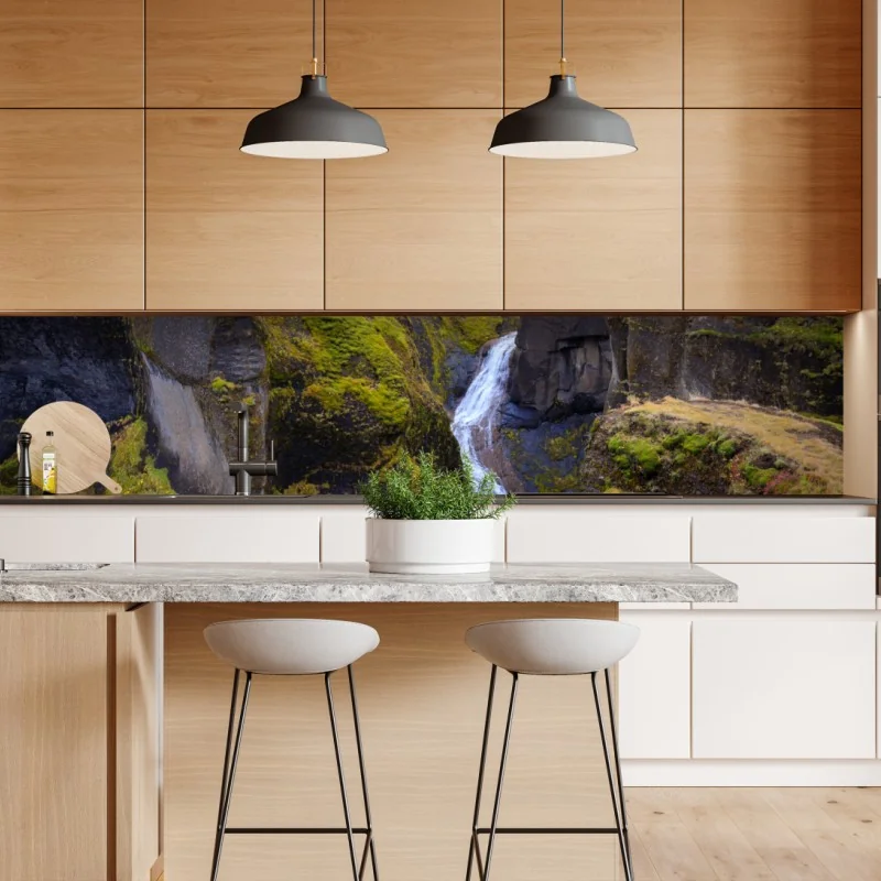 Naklejka repozycjonowalna beżowy liściasty wzór botaniczny – Wallissimo®