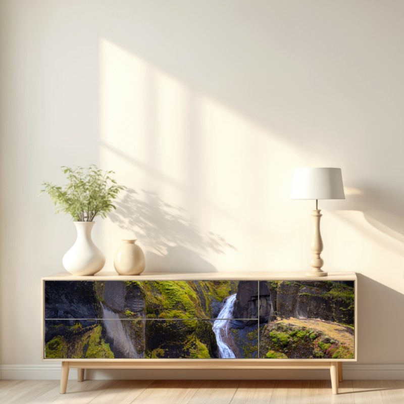 Naklejka repozycjonowalna Fjadrargljufur kanion o zachodzie słońca – Wallissimo® Naklejka repozycjonowalna Fjadrargljufur kanion o zachodzie słońca – Wallissimo®