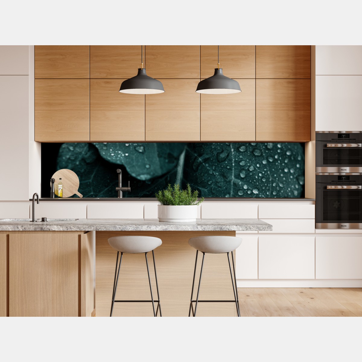 Naklejka repozycjonowalna krople rosy na liściach – Wallissimo® Naklejka repozycjonowalna krople rosy na liściach – Wallissimo®