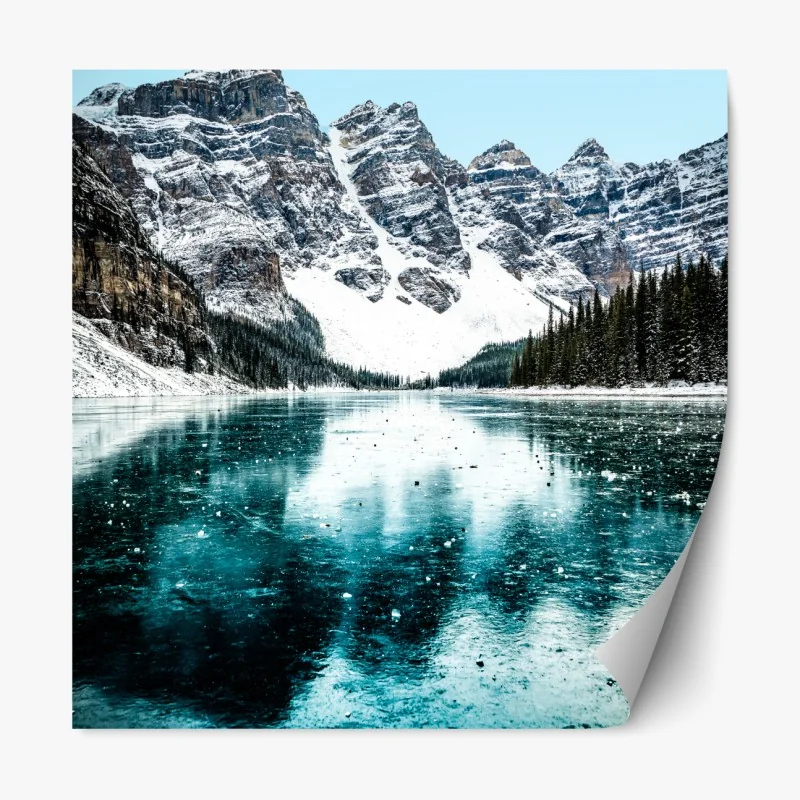 Naklejka repozycjonowalna lodowe turkusowe odbicie gór