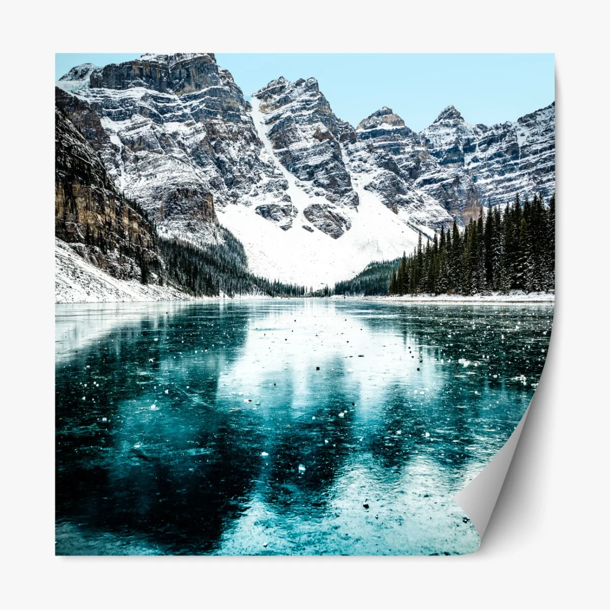 Naklejka repozycjonowalna lodowe turkusowe odbicie gór – Wallissimo® Naklejka repozycjonowalna lodowe turkusowe odbicie gór – Wallissimo®
