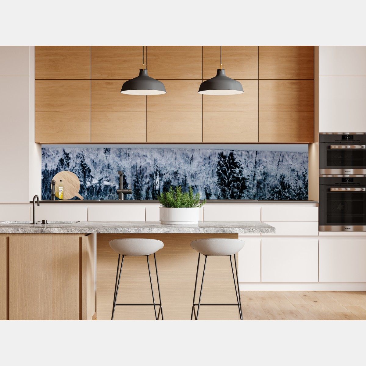 Naklejka repozycjonowalna zimowe jezioro z odbiciem w śnieżnym lesie – Wallissimo® Naklejka repozycjonowalna zimowe jezioro z odbiciem w śnieżnym lesie – Wallissimo®