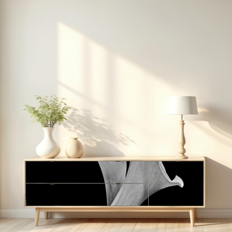 Naklejka repozycjonowalna eleganckie kalie w monochromie – Wallissimo® Naklejka repozycjonowalna eleganckie kalie w monochromie – Wallissimo®