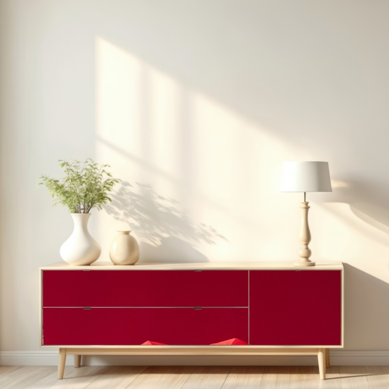 Naklejka repozycjonowalna geometryczne czerwone papierowe serce – Wallissimo® Naklejka repozycjonowalna geometryczne czerwone papierowe serce – Wallissimo®