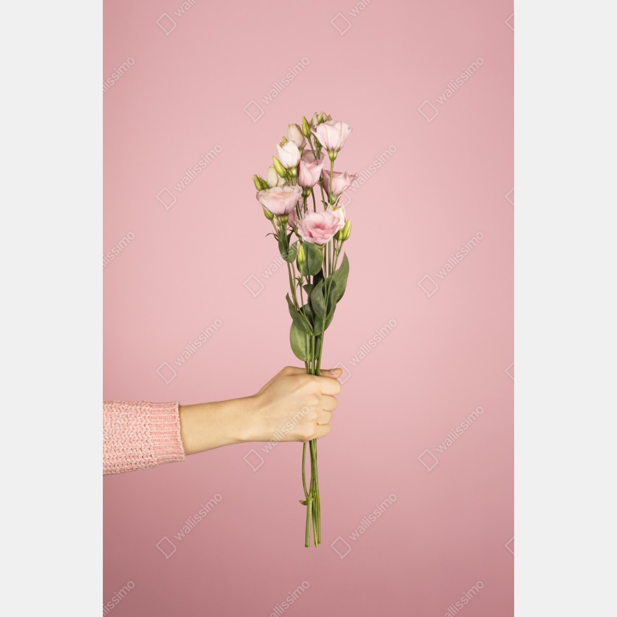 Naklejka repozycjonowalna delikatny różowy bukiet eustomy – Wallissimo® Naklejka repozycjonowalna delikatny różowy bukiet eustomy – Wallissimo®