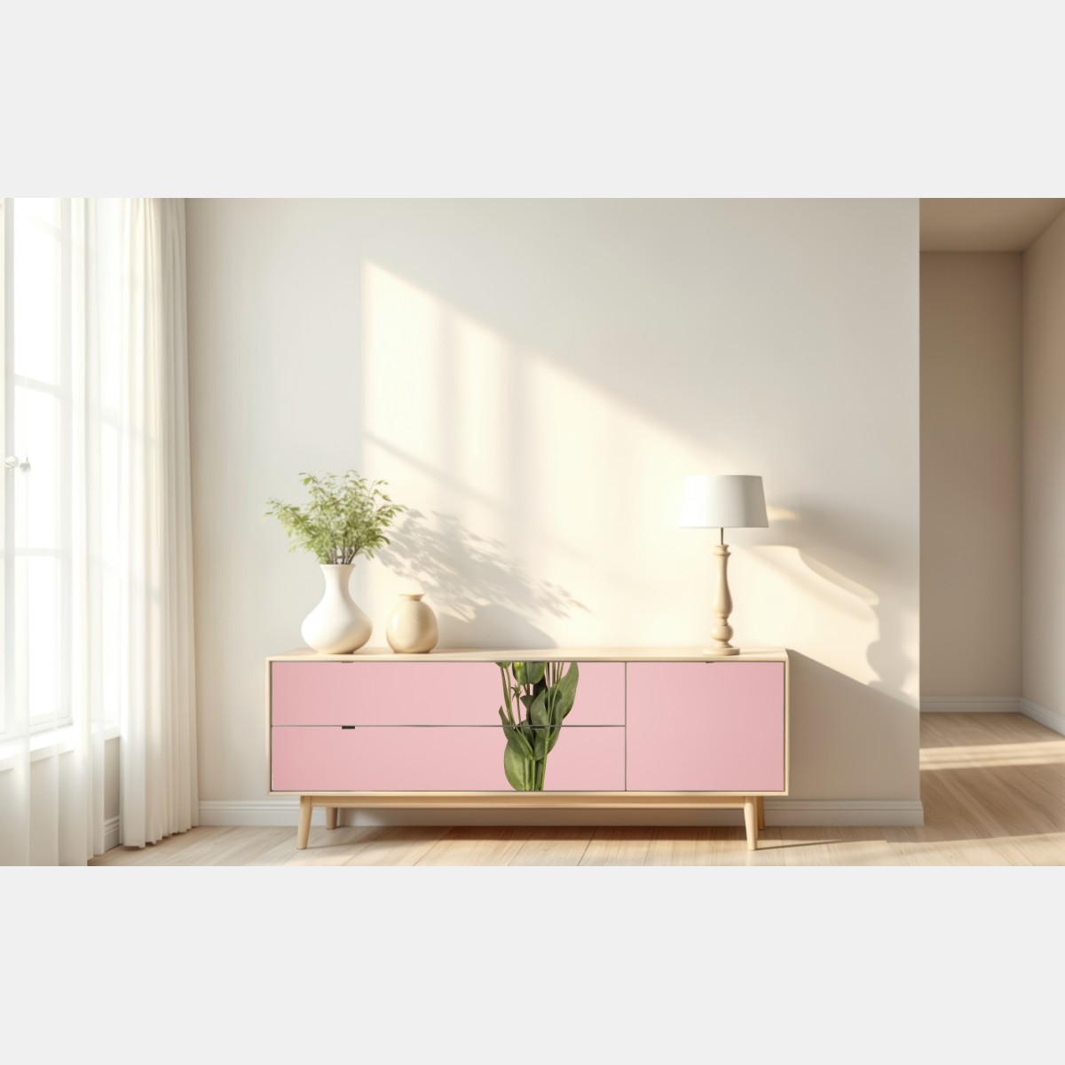 Naklejka repozycjonowalna delikatny różowy bukiet eustomy – Wallissimo® Naklejka repozycjonowalna delikatny różowy bukiet eustomy – Wallissimo®