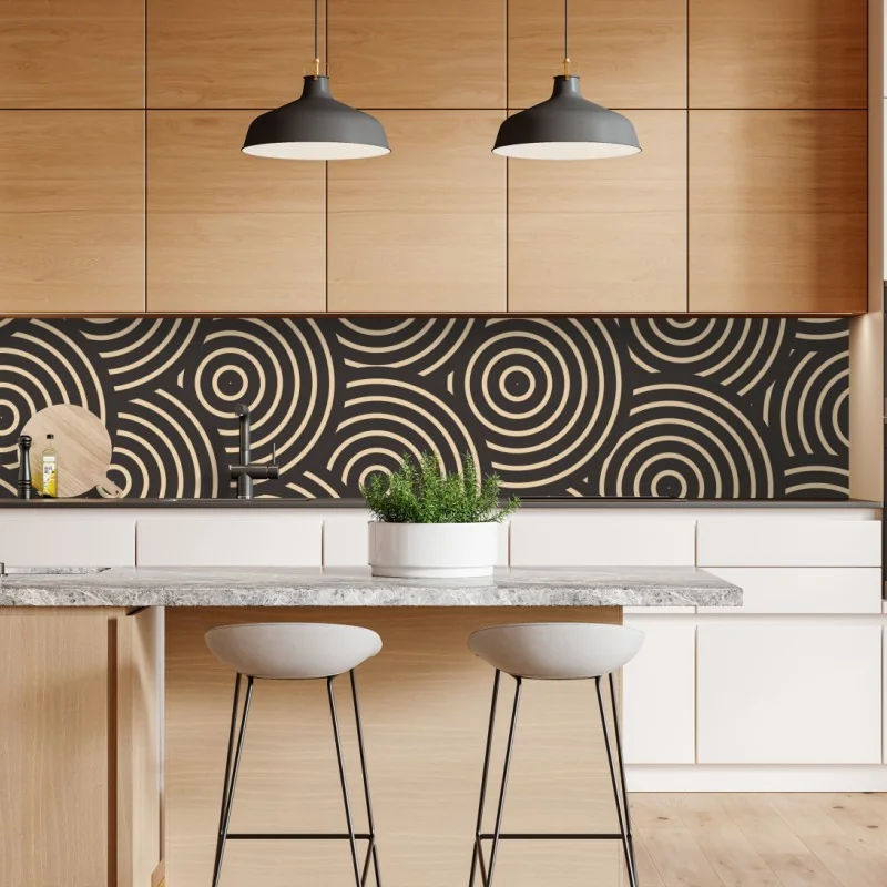 Naklejka repozycjonowalna retro koncentryczne koła – Wallissimo® Naklejka repozycjonowalna retro koncentryczne koła – Wallissimo®