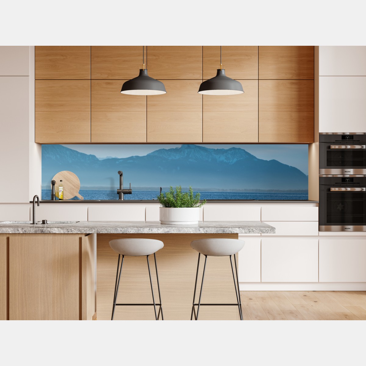 Naklejka repozycjonowalna mglisty pomost nad jeziorem o świcie – Wallissimo® Naklejka repozycjonowalna mglisty pomost nad jeziorem o świcie – Wallissimo®