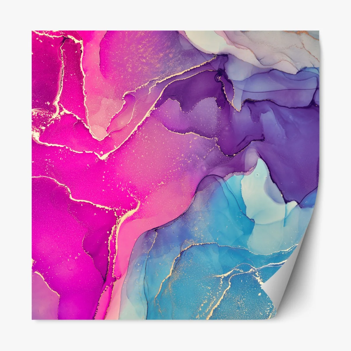 Naklejka repozycjonowalna wibrująca marmurowa kompozycja alkoholowego tuszu – Wallissimo® Naklejka repozycjonowalna wibrująca marmurowa kompozycja alkoholowego tuszu – Wallissimo®