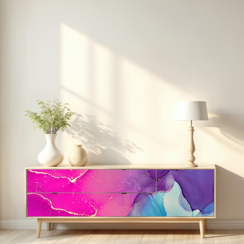 Naklejka repozycjonowalna wibrująca marmurowa kompozycja alkoholowego tuszu – Wallissimo® Naklejka repozycjonowalna wibrująca marmurowa kompozycja alkoholowego tuszu – Wallissimo®