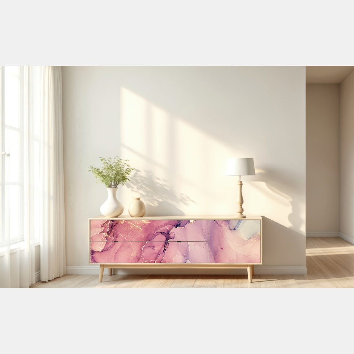 Naklejka repozycjonowalna eteryczna fioletowa abstrakcja marmurowa – Wallissimo® Naklejka repozycjonowalna eteryczna fioletowa abstrakcja marmurowa – Wallissimo®