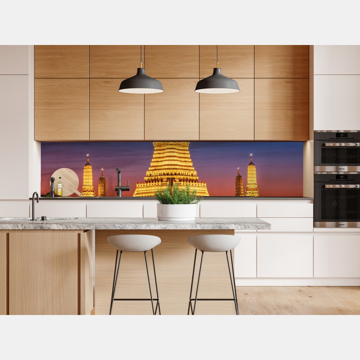 Naklejka repozycjonowalna złote Wat Arun o zmierzchu – Wallissimo® Naklejka repozycjonowalna złote Wat Arun o zmierzchu – Wallissimo®