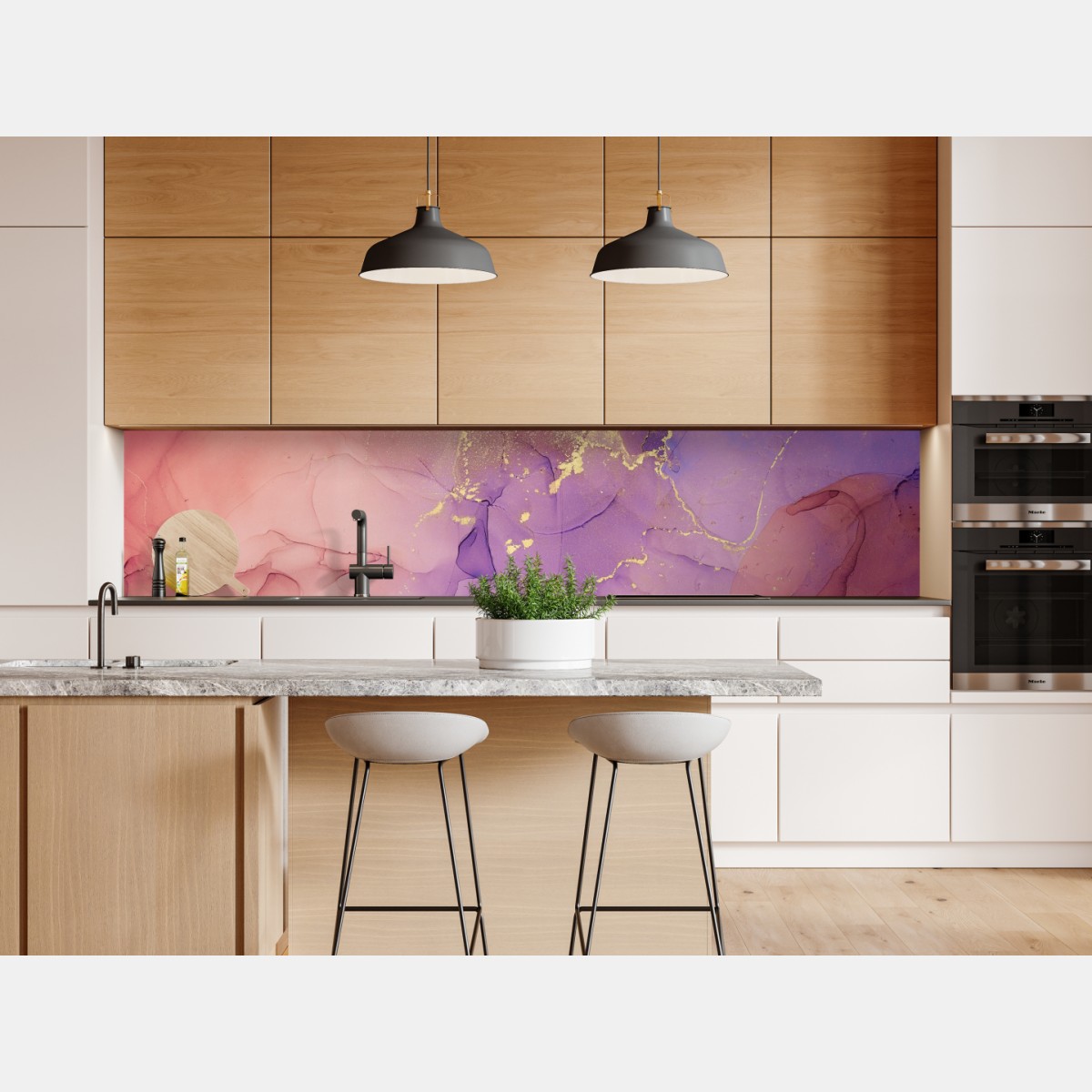 Naklejka repozycjonowalna eteryczna różowo-fioletowa marmurowa grafika – Wallissimo® Naklejka repozycjonowalna eteryczna różowo-fioletowa marmurowa grafika – Wallissimo®