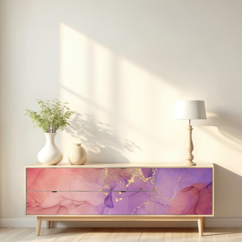Naklejka repozycjonowalna eteryczna różowo-fioletowa marmurowa grafika – Wallissimo® Naklejka repozycjonowalna eteryczna różowo-fioletowa marmurowa grafika – Wallissimo®