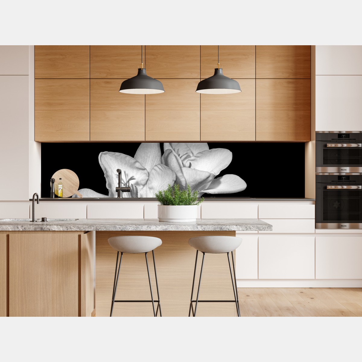 Naklejka repozycjonowalna delikatna frezja w monochromie – Wallissimo® Naklejka repozycjonowalna delikatna frezja w monochromie – Wallissimo®