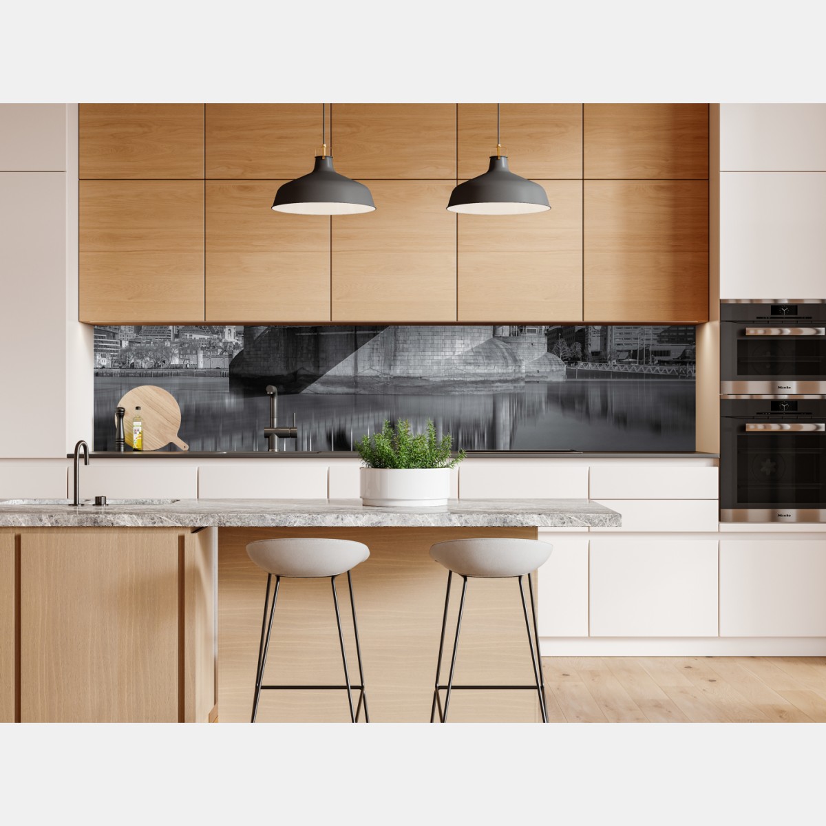 Naklejka repozycjonowalna Tower Bridge odbicie w odcieniach szarości – Wallissimo® Naklejka repozycjonowalna Tower Bridge odbicie w odcieniach szarości – Wallissimo®