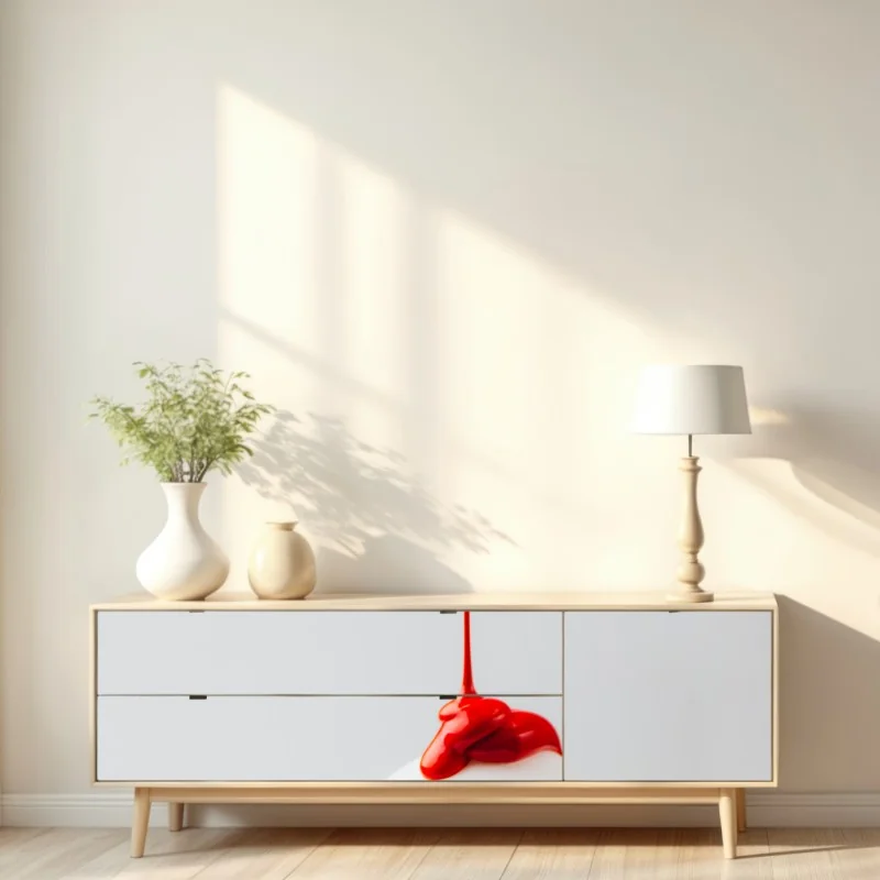 Naklejka repozycjonowalna czerwona kropla na białym jajku – Wallissimo® Naklejka repozycjonowalna czerwona kropla na białym jajku – Wallissimo®