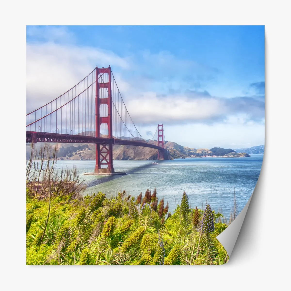 Naklejka repozycjonowalna Golden Gate nad zatoką San Francisco – Wallissimo® Naklejka repozycjonowalna Golden Gate nad zatoką San Francisco – Wallissimo®