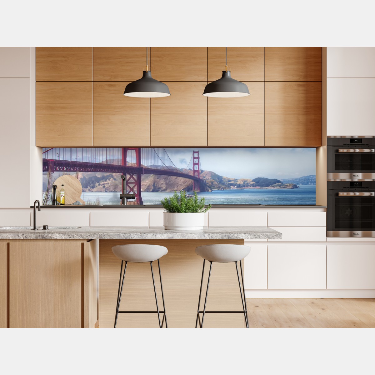 Naklejka repozycjonowalna Golden Gate nad zatoką San Francisco – Wallissimo® Naklejka repozycjonowalna Golden Gate nad zatoką San Francisco – Wallissimo®