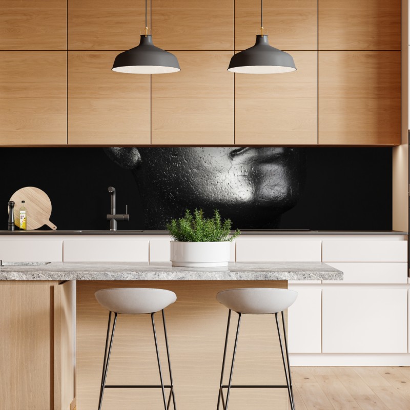 Naklejka repozycjonowalna botaniczny wzór z kwiatami cytrusów na granatowym tle – Wallissimo®