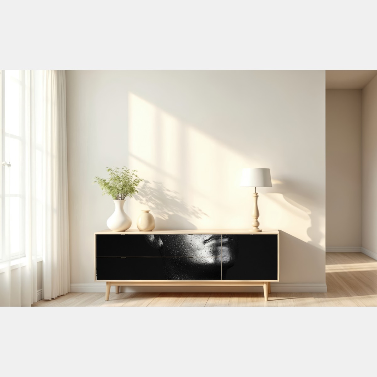 Naklejka repozycjonowalna czarne popiersie manekina – Wallissimo® Naklejka repozycjonowalna czarne popiersie manekina – Wallissimo®